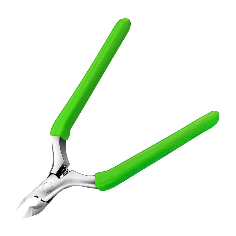 CGBE Cuticle Trimmer, 3/4 Jaw Extremely Sharp Cuticle Nippers, Professional Nail Cuticle Trimmer Tools, Non-Slip Silicone Handle Cuticle Clipper for Nail Care Pedicure Manicure Nail (Green) - Image 1